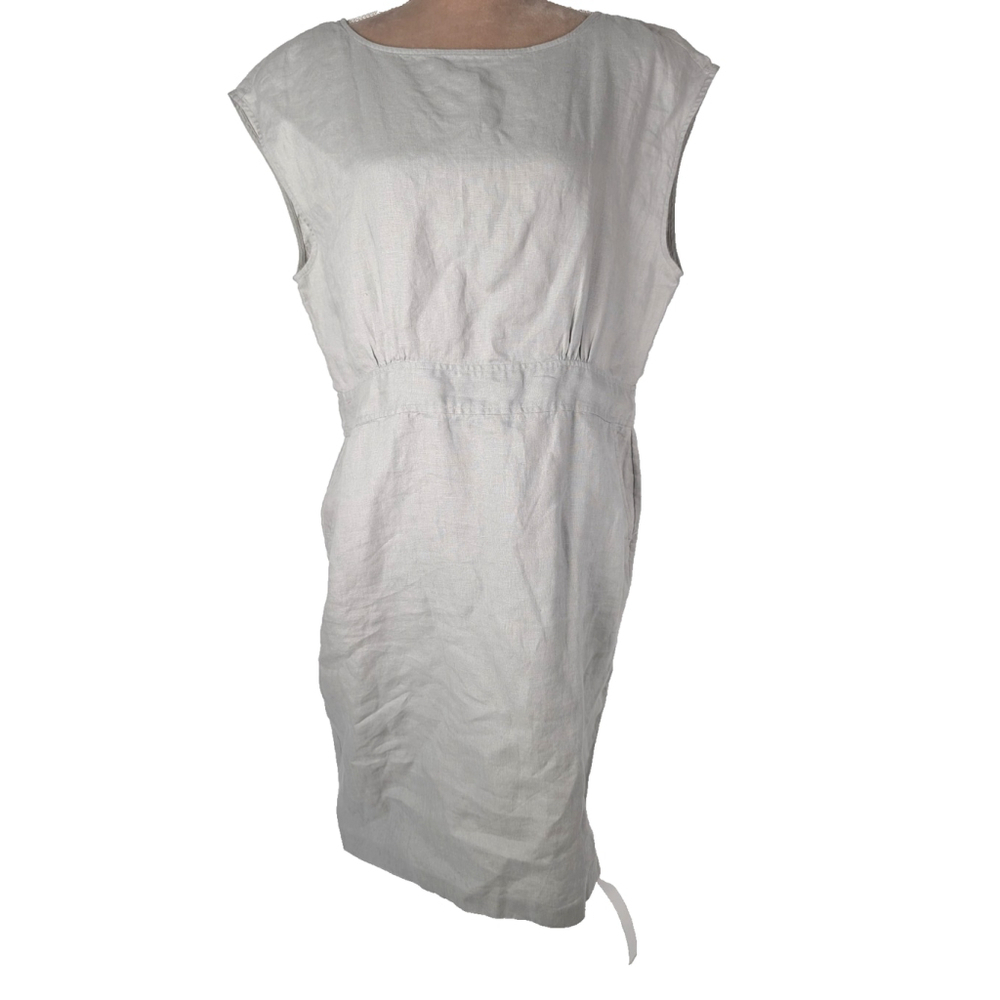 Saks Fifth Avenue Threads Linen Shift Dress Gray Sz Xl Lagenlook Minimalist Boho